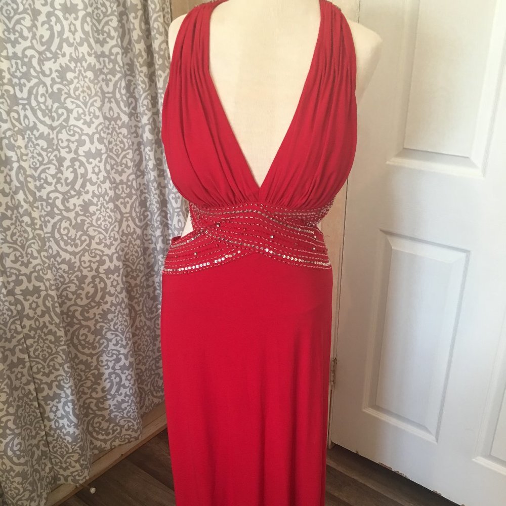 Beautiful Red sequin prom dress; size 4